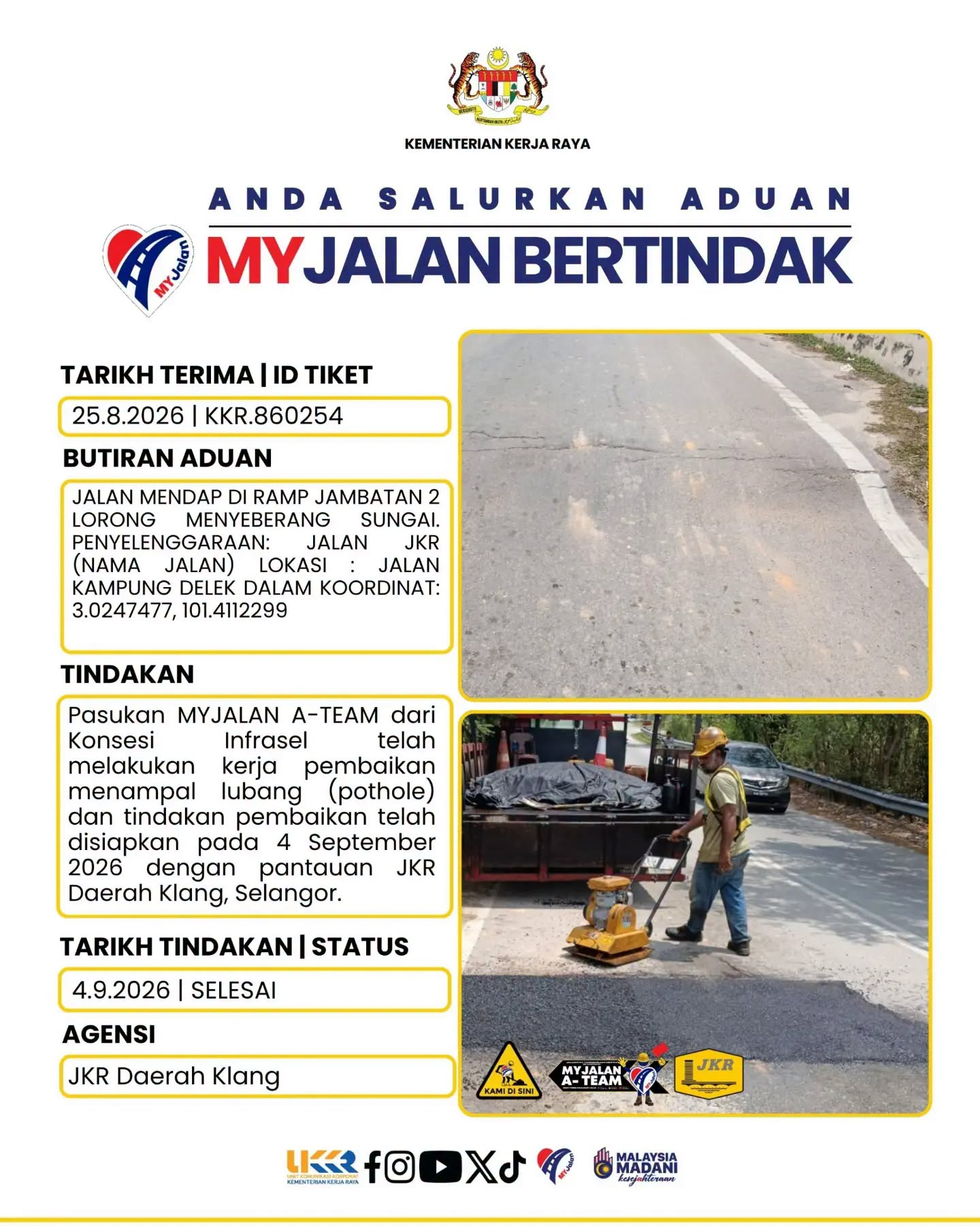 4 September 2026 -JKR Daerah Klang